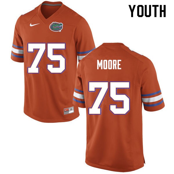 Youth #75 T.J. Moore Florida Gators College Football Jersey Orange
